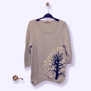 Anthropologie HWR Sweater with pearl button embellishments Sz M